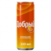 Напиток "Добрый Апельсин" (газ/0.33 л./1 уп./24 шт./железная банка)